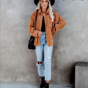 Vici Kamryn Corduroy Button Down Carmel